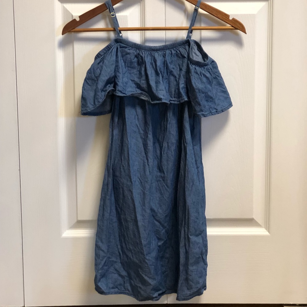 Off the shoulder jean dress